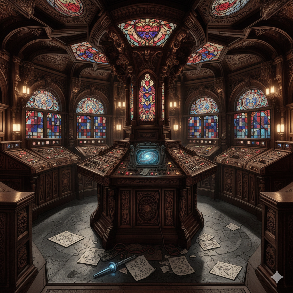 Ilustración del interior de la TARDIS